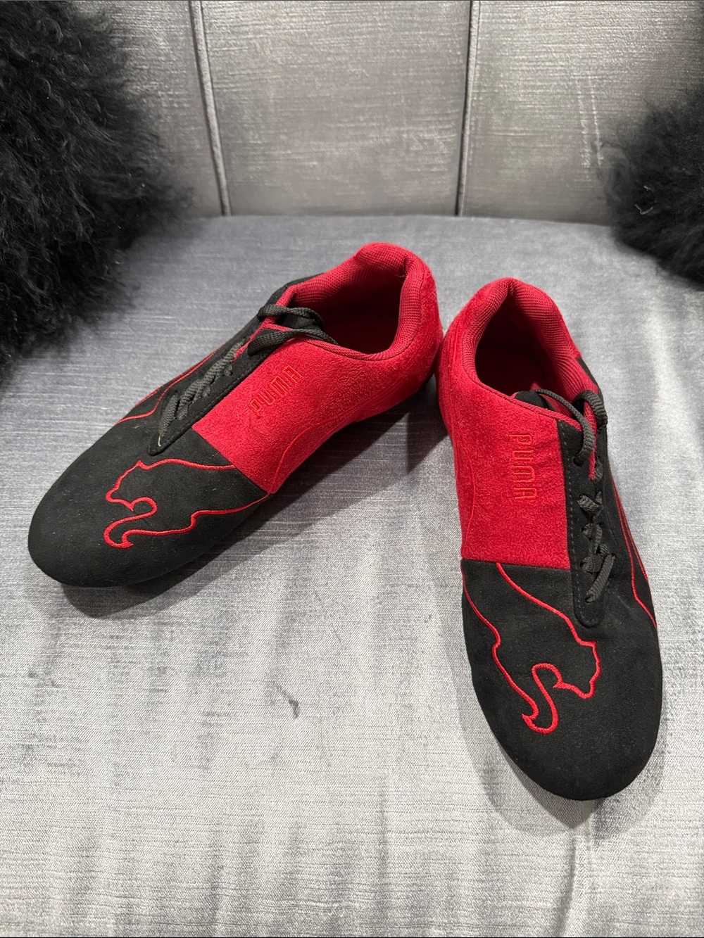 Puma Men’s Black and Red Low-Profile Sneakers